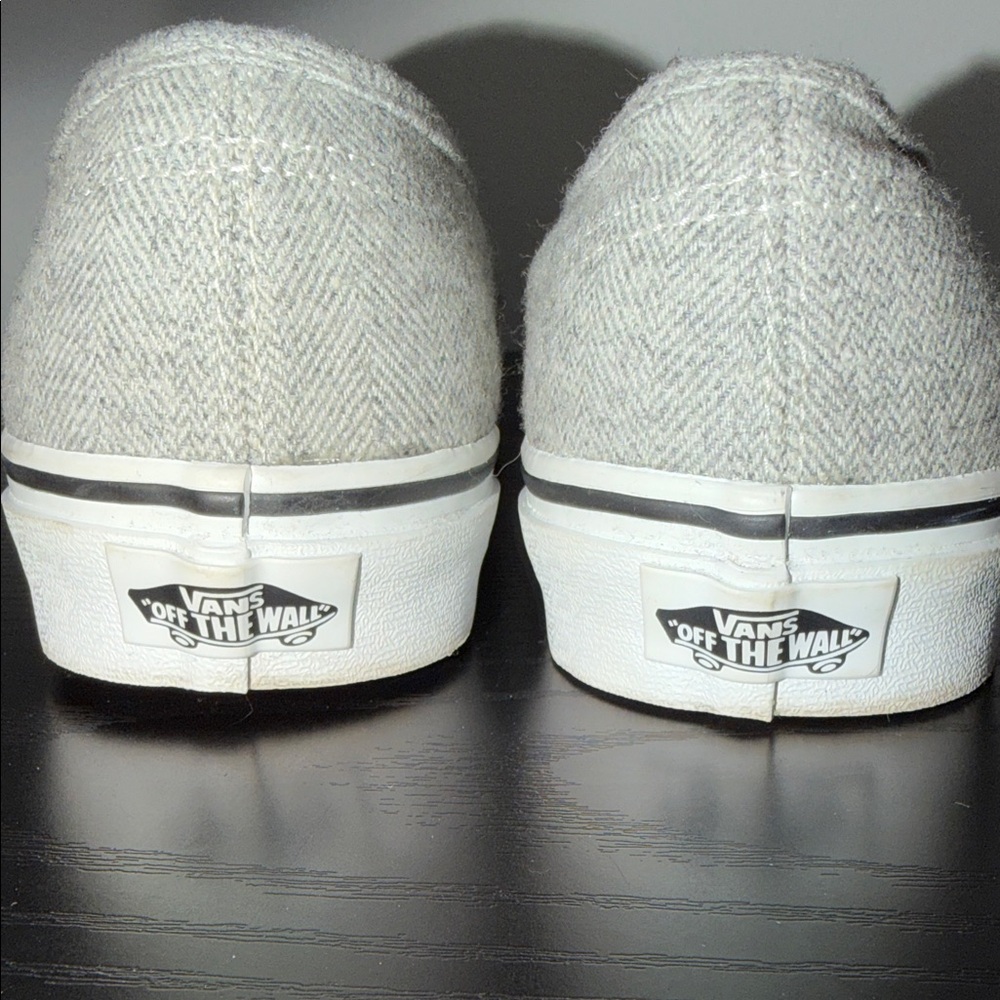Vans Classic Gray and White Canvas Shoes - Picture 6 of 6